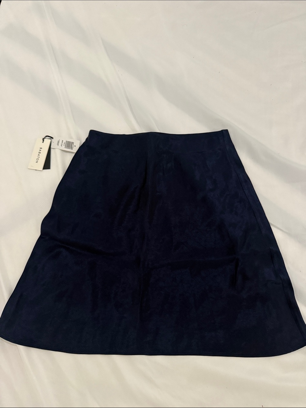 Aritzia Babaton Navy Satin A-Line Mini Skirt NWT